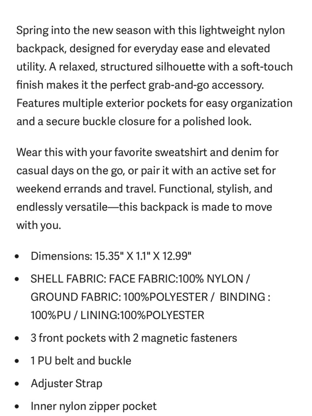 Beige Women's Leather Backpack with Front Pockets - Picture 2 of 6